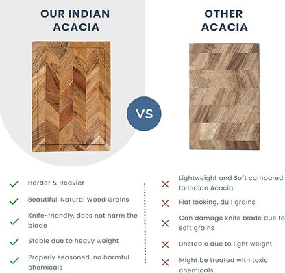 Chopping Board Acacia - Rectangle Chevron- 16"x12x1.5"