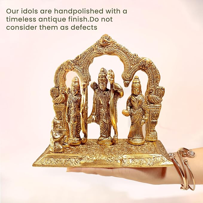 Ram Darbar Idol, handcrafted with Antique Gold Finish, Set of 1 - India Wholesale Co.