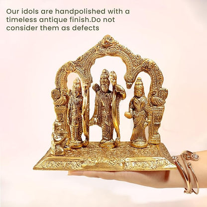 Ram Darbar Idol, handcrafted with Antique Gold Finish, Set of 1 - India Wholesale Co.