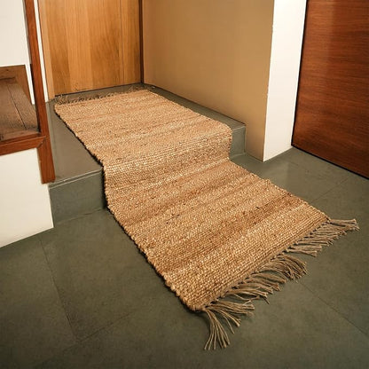 Jute Textured Runner Rug 2x5 ft – Handwoven Natural Décor