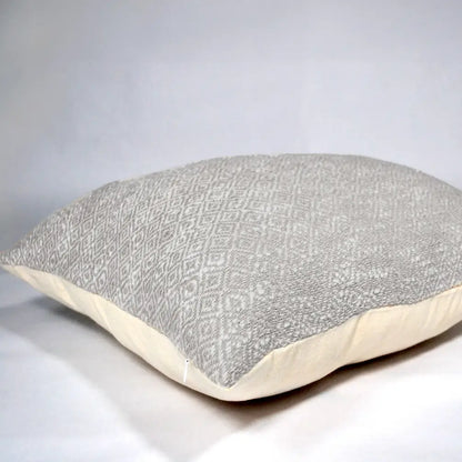 Diamond Weave Cotton Pillow Cover (All over weave) 20"x20", Gray & Offwhite