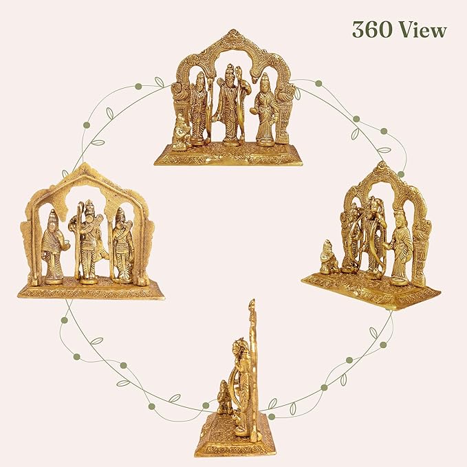 Ram Darbar Idol, handcrafted with Antique Gold Finish, Set of 1 - India Wholesale Co.