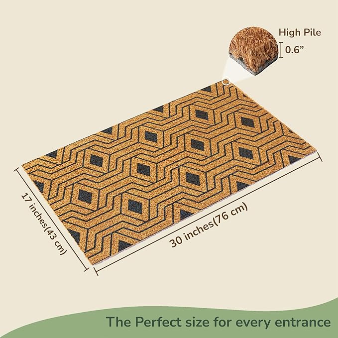 Orion Blue Coir Doormat – Non-Slip Indoor Outdoor Mat