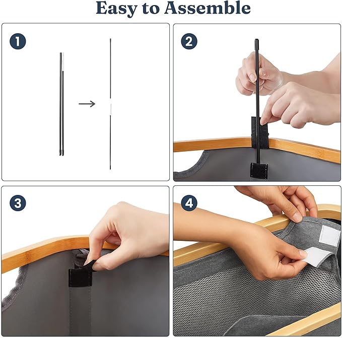 India wholesale co 85L Slim Foldable Laundry Hamper with Lid, gray