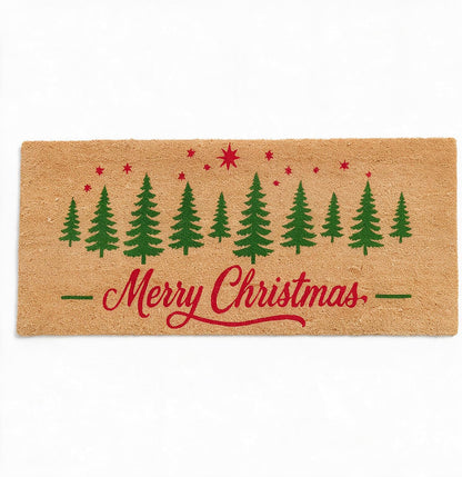 Merry Christmas Door mats Outdoor Entrance, Tree Design, 47x22 inches
