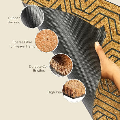 Orion Blue Coir Doormat – Non-Slip Indoor Outdoor Mat