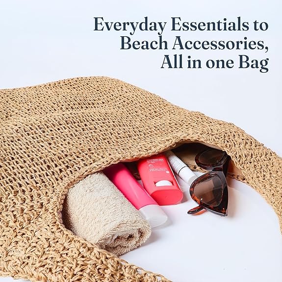 India Wholesale Large Boho Straw Tote Bag with Zipper, 16x12.5 inch