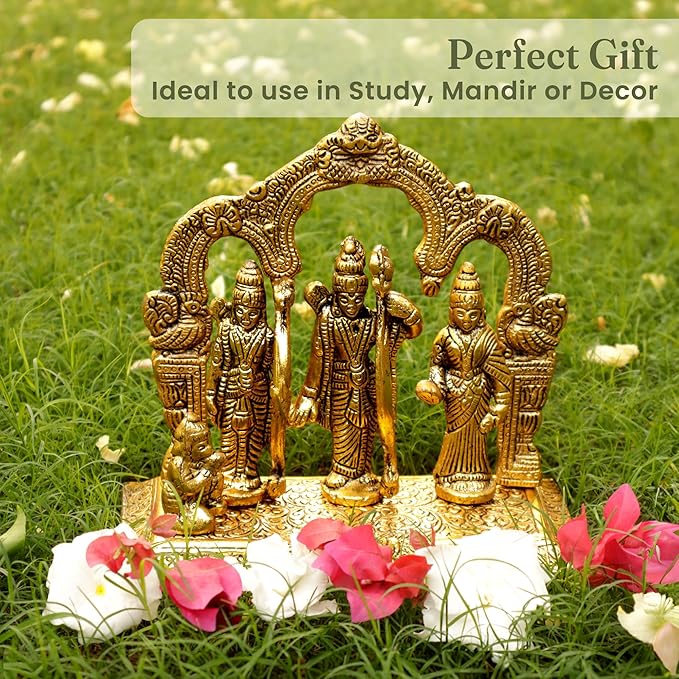 Ram Darbar Idol, handcrafted with Antique Gold Finish, Set of 1 - India Wholesale Co.