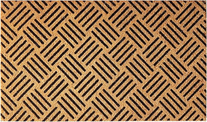 Geometric Coir Welcome Doormat – Non-Slip Indoor/Outdoor Rug