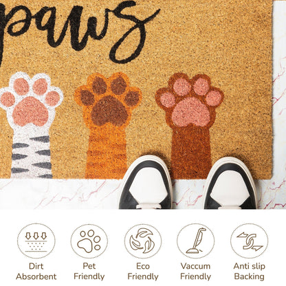 Coir Mats Animals Wipe your paws - 17X30" Multicolor