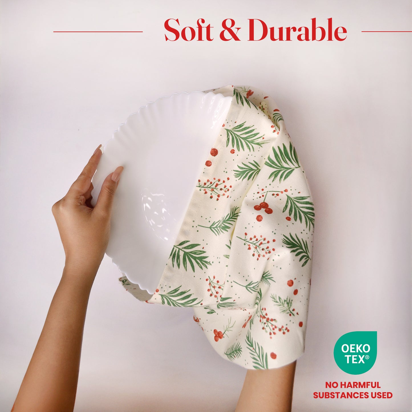 Christmas Flower Cotton Kitchen Towels Set of 2 – 18x28 inch