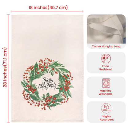 Christmas Flower Cotton Kitchen Towels Set of 2 – 18x28 inch