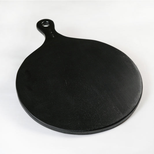 Round Paddle Server Black Oil Mango Wood 16"x12"