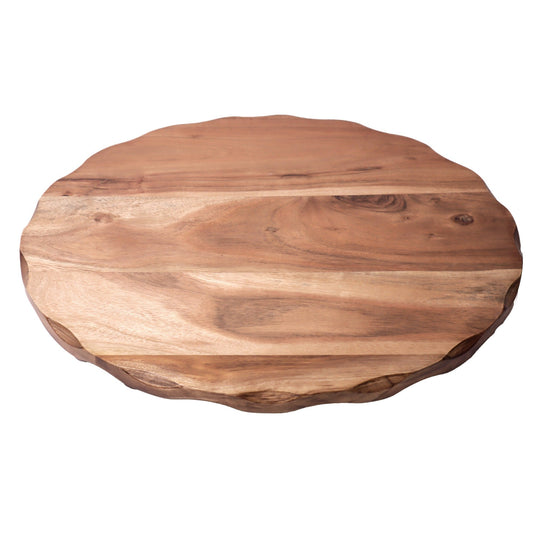 Wooden Lazy Susan, swirl pattern, 18" X 18" , Acacia, Natural