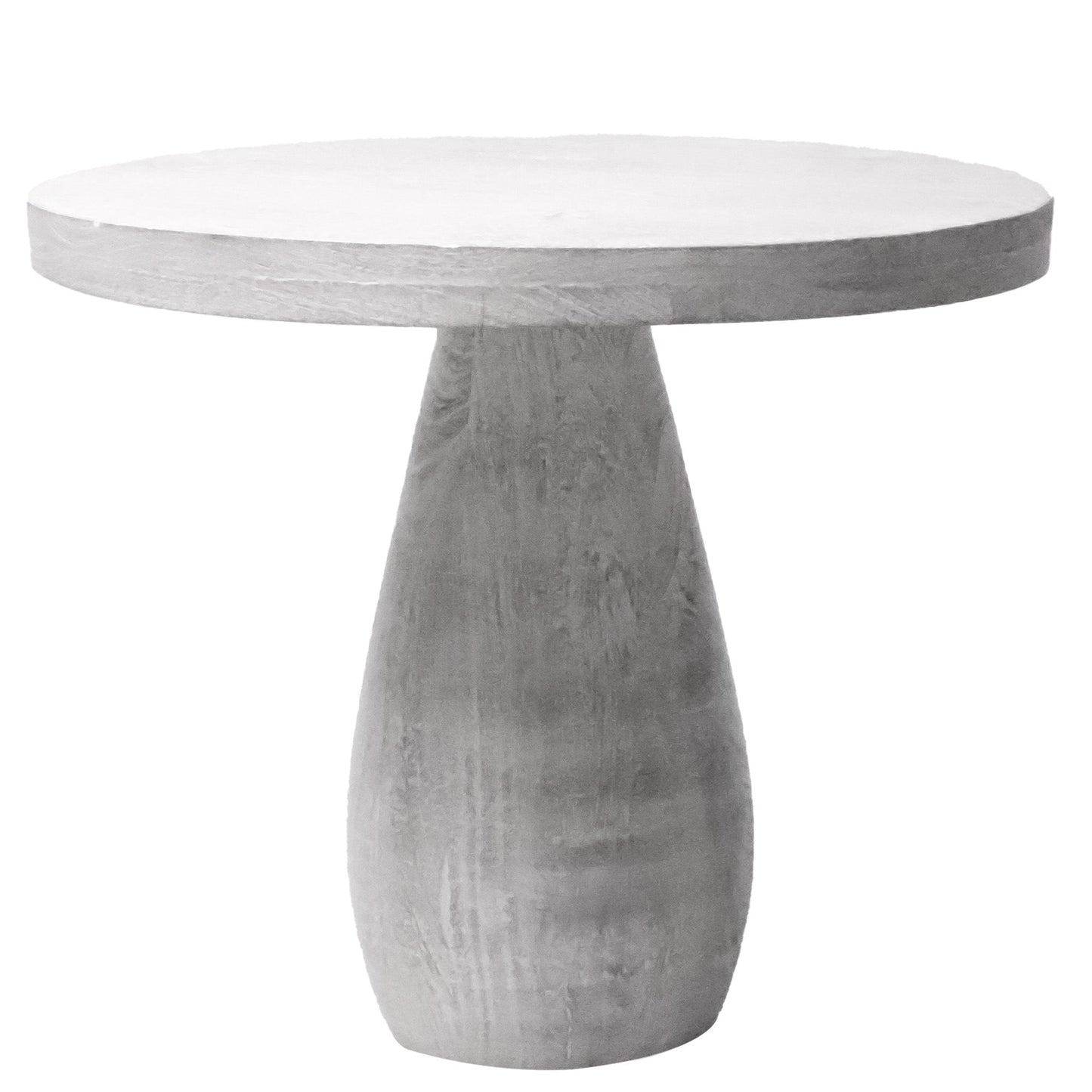 White sand blast Mushroom table , Mango wood, 19" round & 17" Height